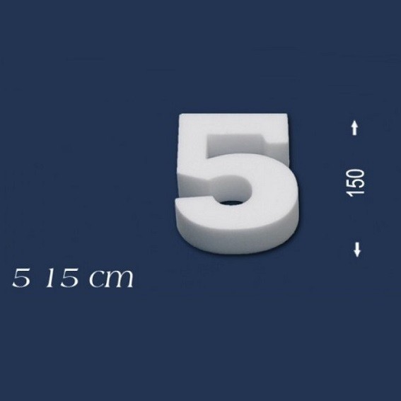 Deko Zahl 5 150 mm Styropor Zahlen Zahlendeko Weiß Wiesemann
