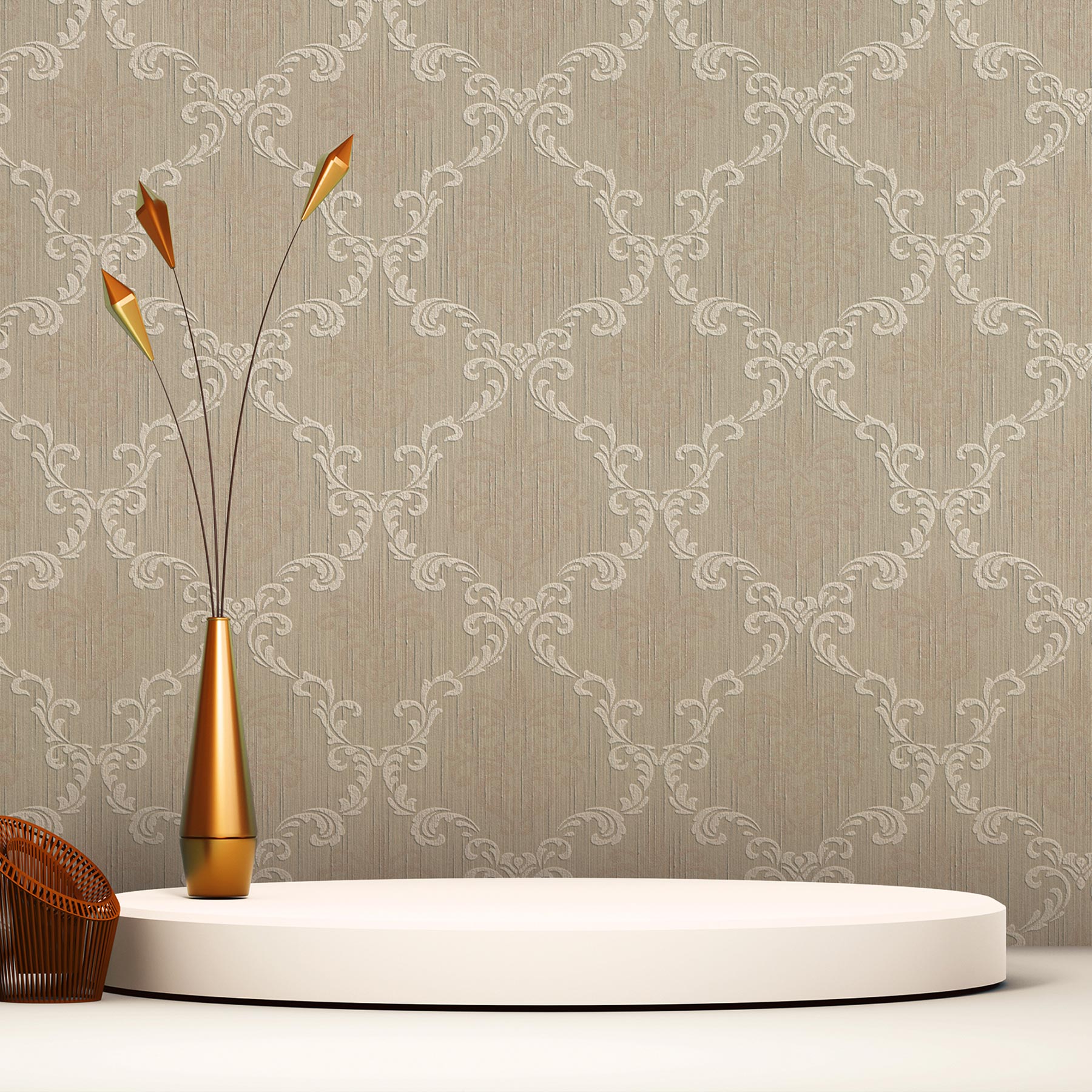 Tapete Barock Samuel M1-No.3780 Vliestapete Beige Barocktapete Klassik