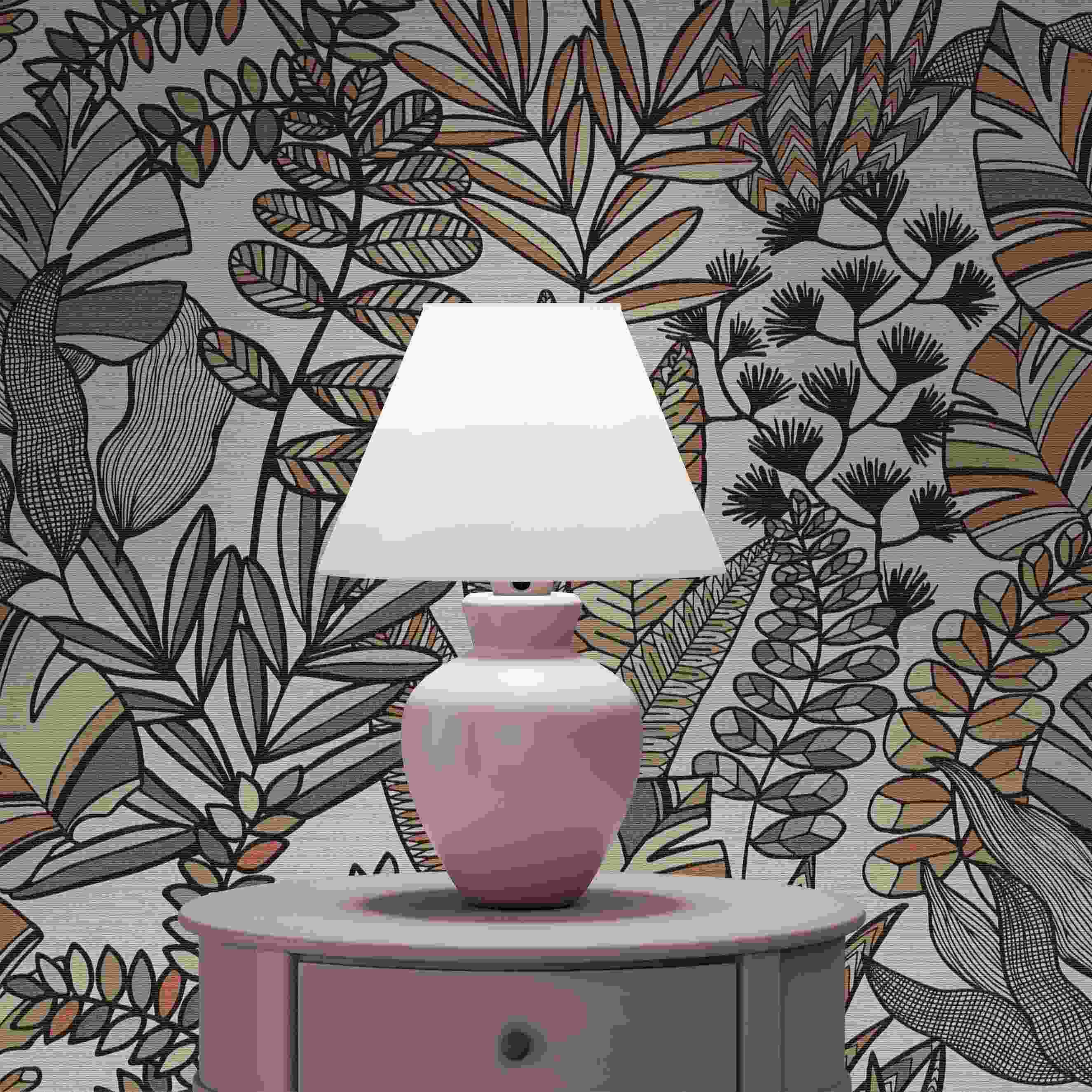 Tapete Carlos Blumen M1-No.4258 | Vlies | Weiß | Schwarz | Floral | Tadessi | 10.05 x 0.53 m