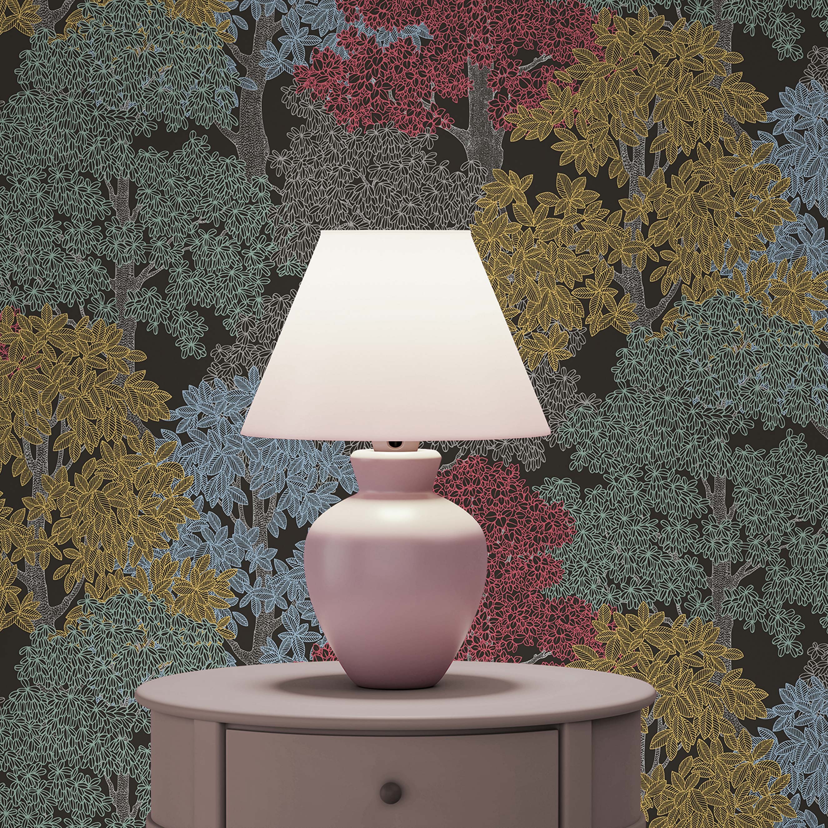 Tapete Bäume Blätter Enrico M1-No.1441 Vliestapete Braun Schwarz Waldtapete