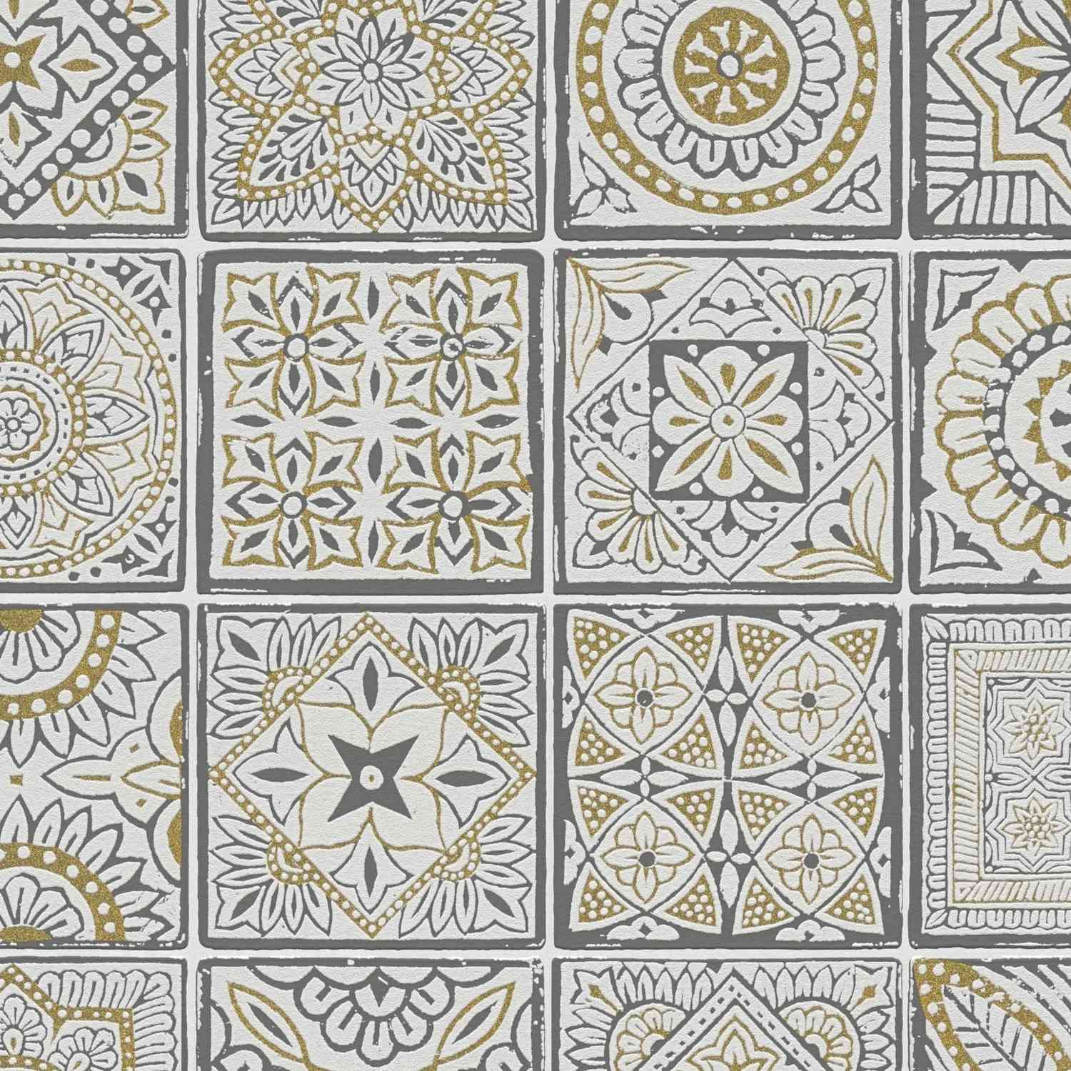 A.S. Creation | Terra | 389212 | Vliestapete | Fliesenoptik | 10.05 x 0.53 m | Gold