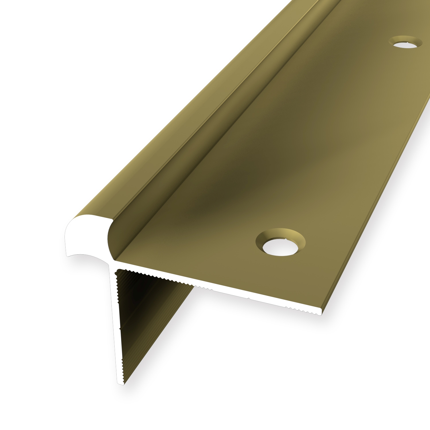 Treppenkantenprofil 33 x 43 mm Aluminium Winkelprofil Glatt Versenkt Gebohrt Küberit