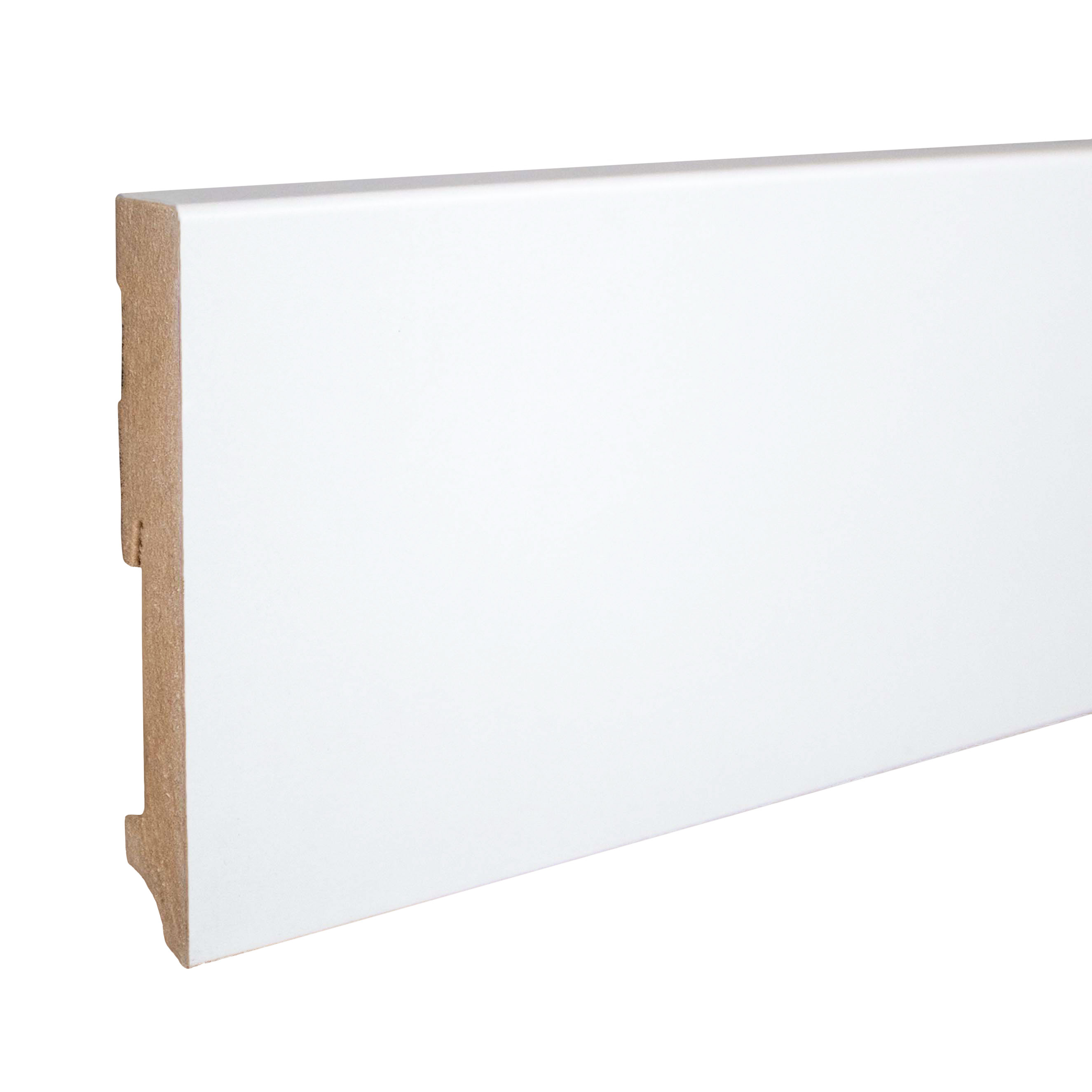 Neuhofer Sockelleiste "Camino" FU119L MDF 19 x 120 x 2400 mm Weiß Fußleiste