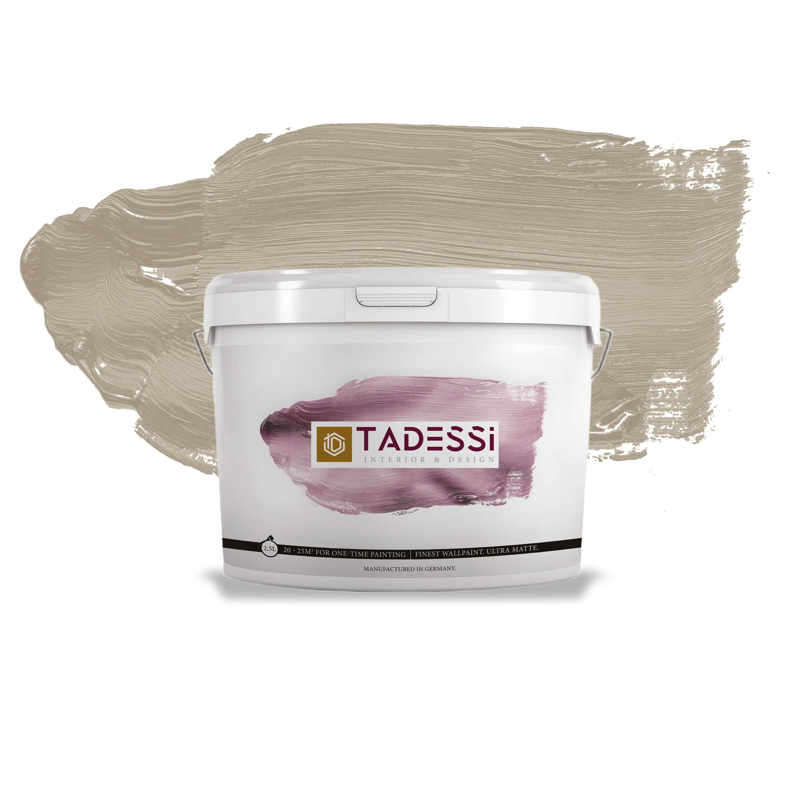 TADESSI Color Vista - Wandfarbe Taupe - Helles Mocha - Matte Innenfarbe - Hochwertige Dispersion