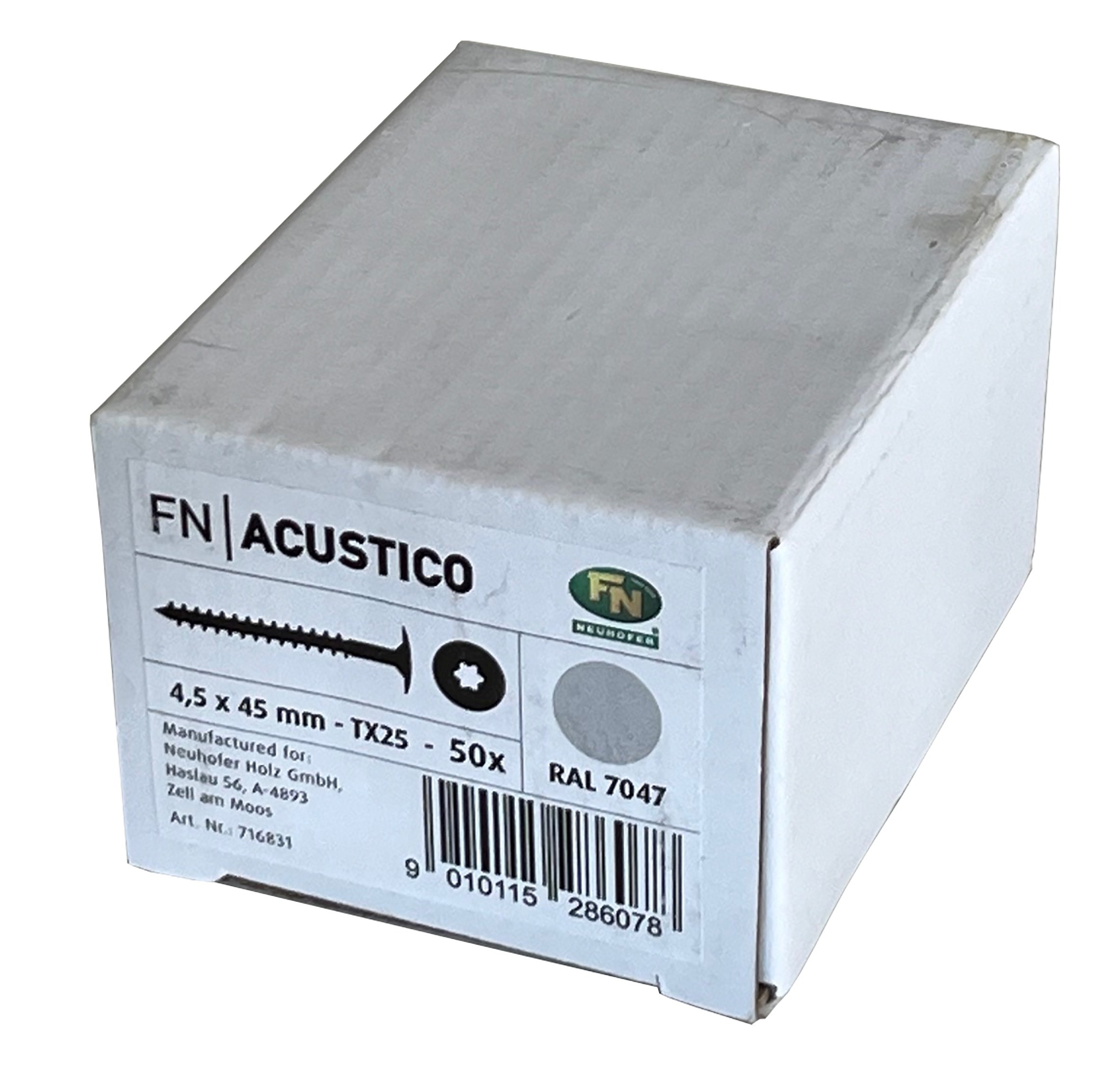 Schrauben für Akustikpaneele 4.5 x 45 mm TX25 Metall Grau | Neuhofer