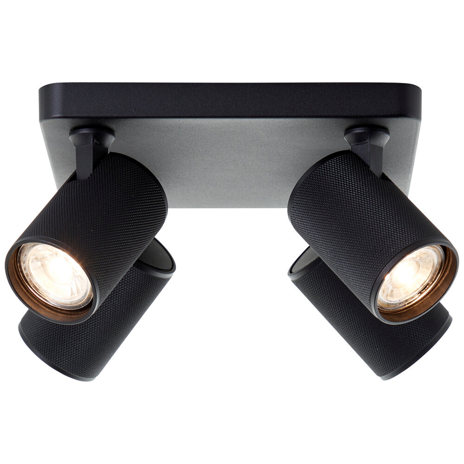 LED Deckenleuchte 12.1 x 22 x 22 cm Schwarz Metall Deckenlampe Modern Lichtfarbe: Warmweiß