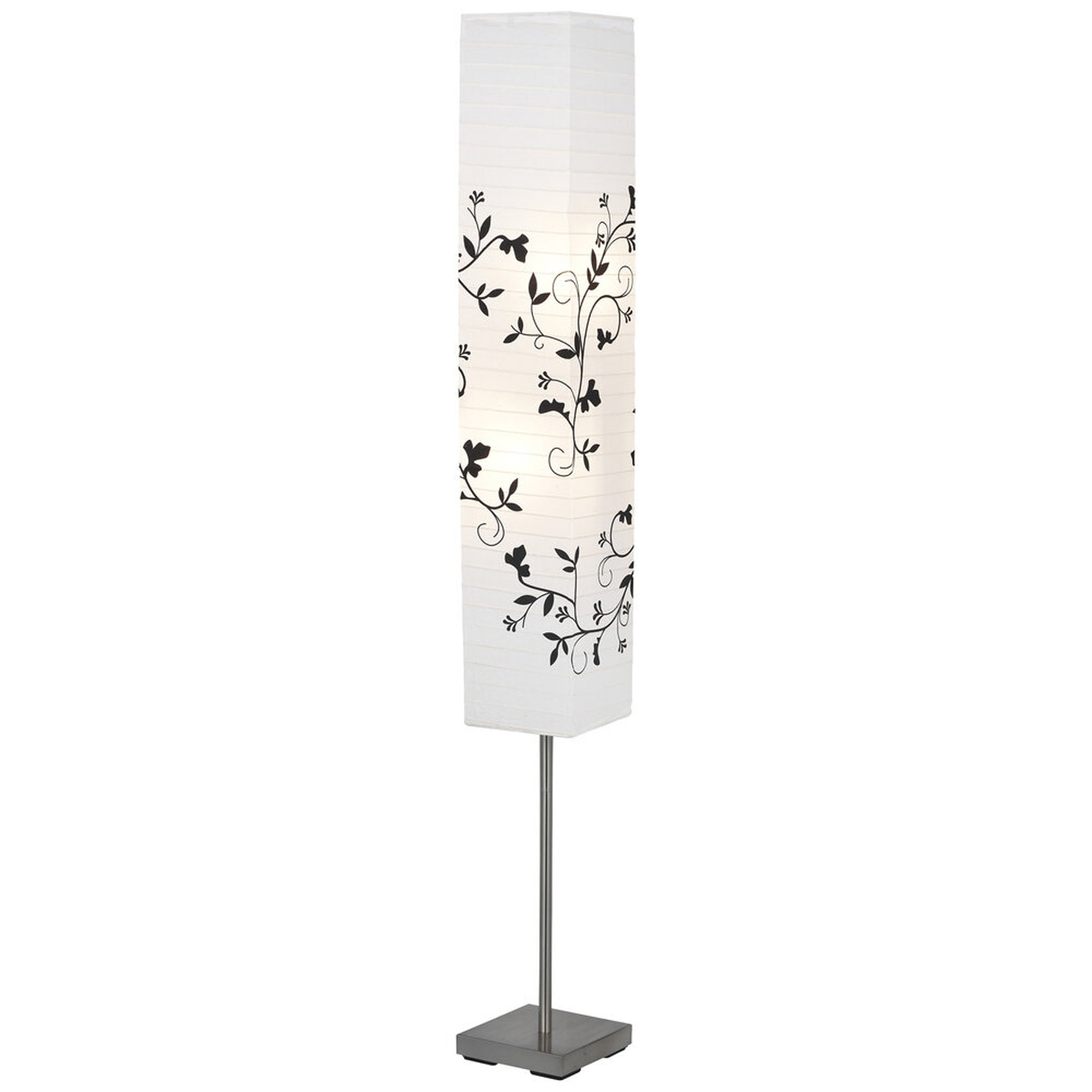 Stehleuchte 145 x 18 cm Weiss Metall Stehlampe Eckig Basic Harmonisch