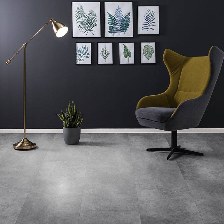 Check One Vinylboden 2150 Mettingen 830 x 470 x 5 mm Klick Vinyl Steinoptik Beton Grau