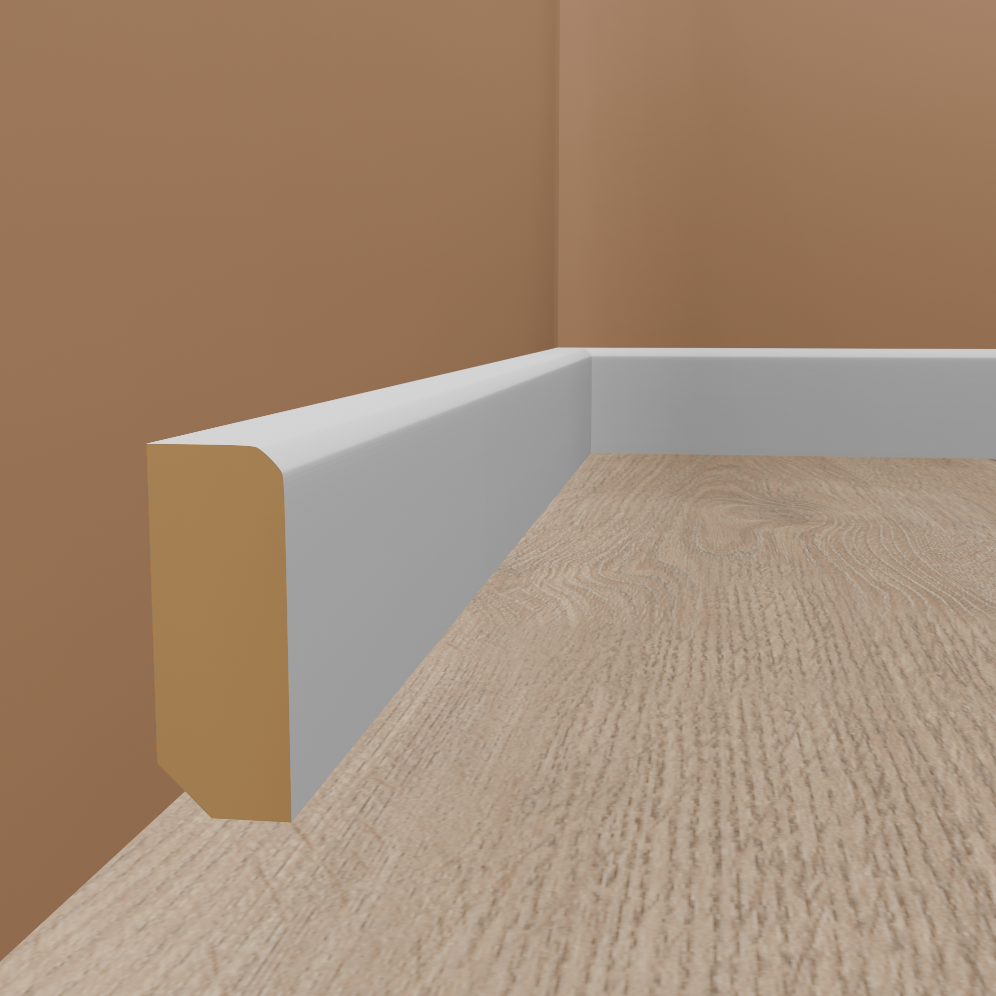 Sockelleiste "Heidelberg" Massivholz 20 x 58 x 2400 mm Weiß moderne Fußleiste by PROVISTON