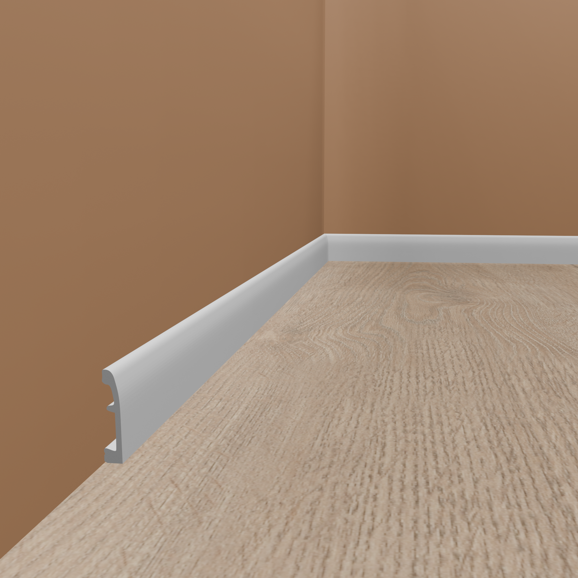 PROVISTON | Sockelleiste "NE017" | 14 x 69 x 2000 mm | Weiß | Fußleiste | Kabelkanal | Hochwertig