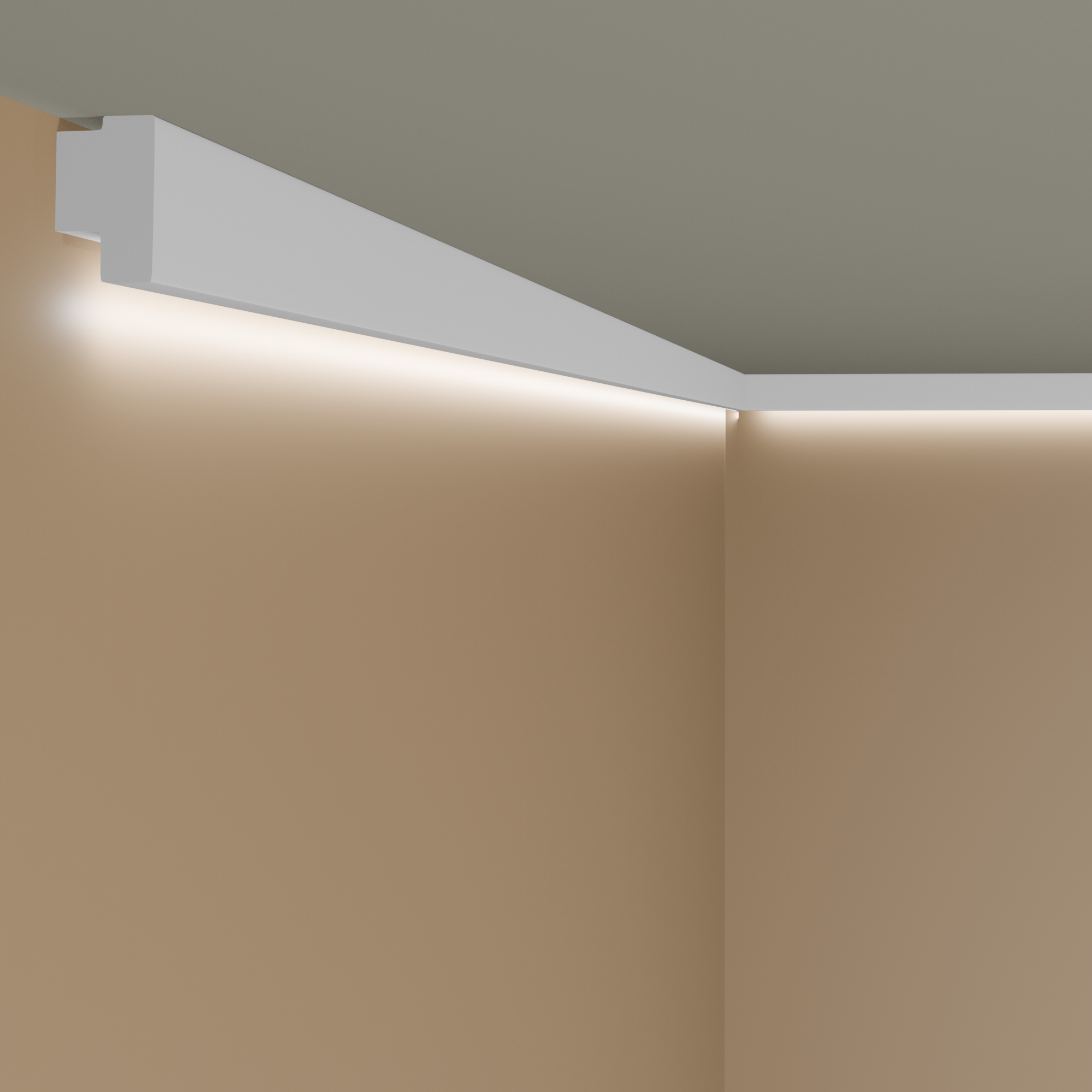 Marbet Lichtleiste E-44 | Polystyrol 20 x 32 x 2000 mm Weiß Styropor Stuckleiste