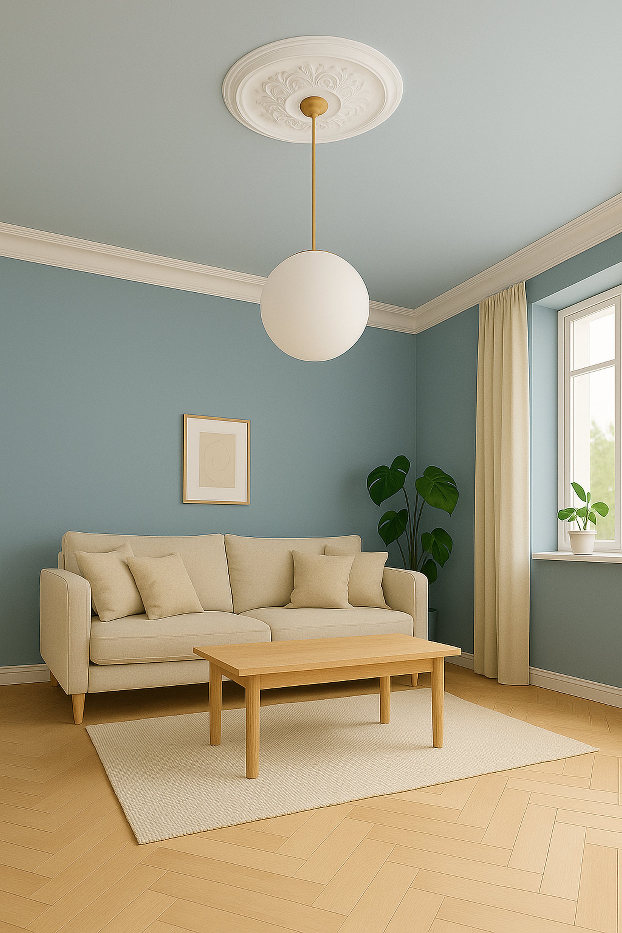 Marbet | Rosette "R12" | Ø 43 cm | Styropor | weiß