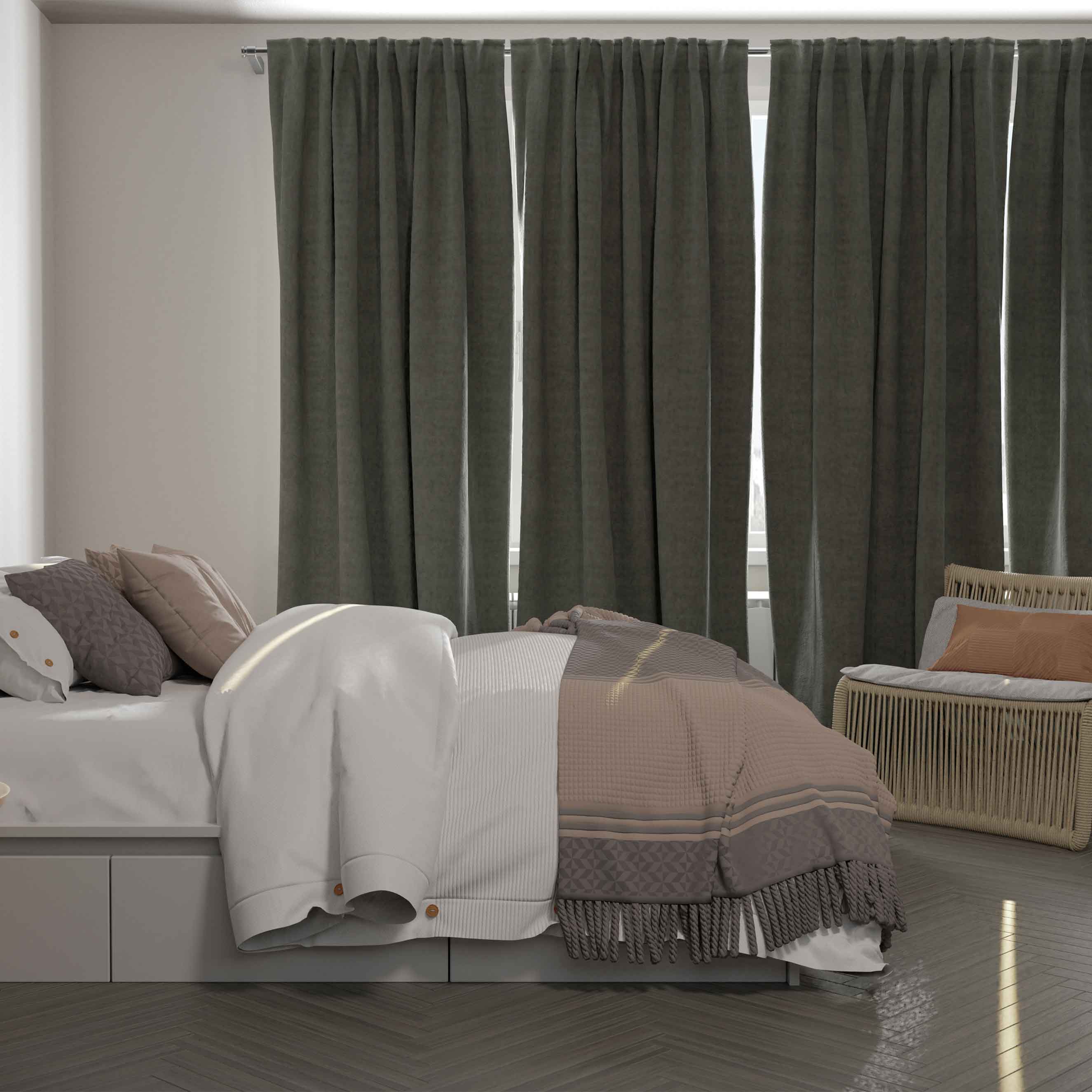 Schlaufenschal Amalia V3-No.39 | versch. Farben | Vorhang mit verdeckten Schlaufen | blickdicht