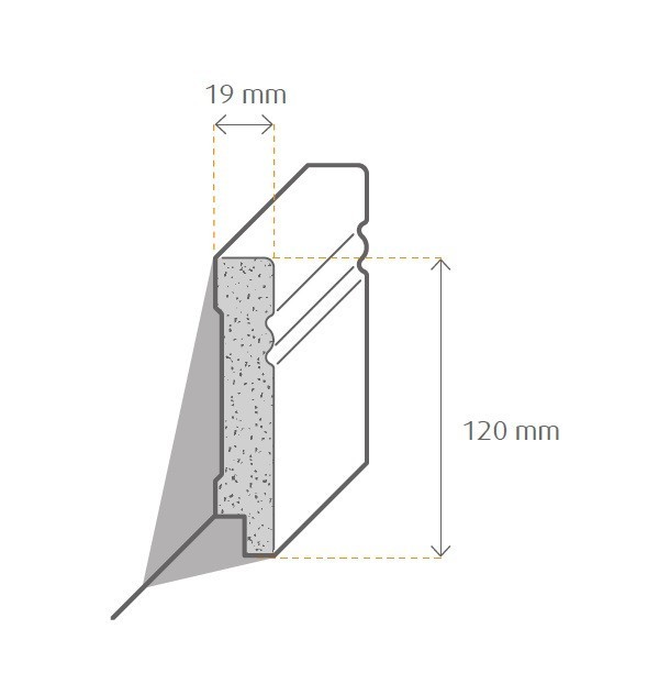 Zeichnung Sockelleiste / Fußleiste / Bodenleiste palestro-2 (7311)