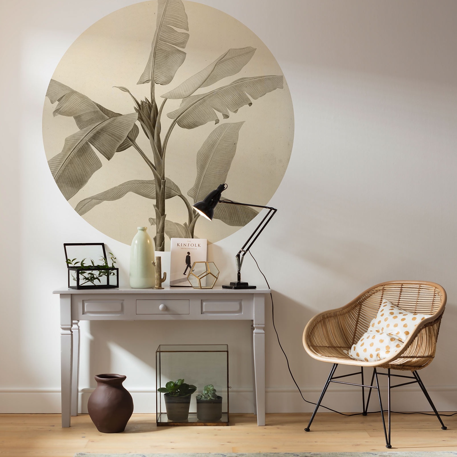 Komar Fototapete Disney Dot Bananen Pflanze 125 x 125 cm Vlies Selbstklebend Staude Floral