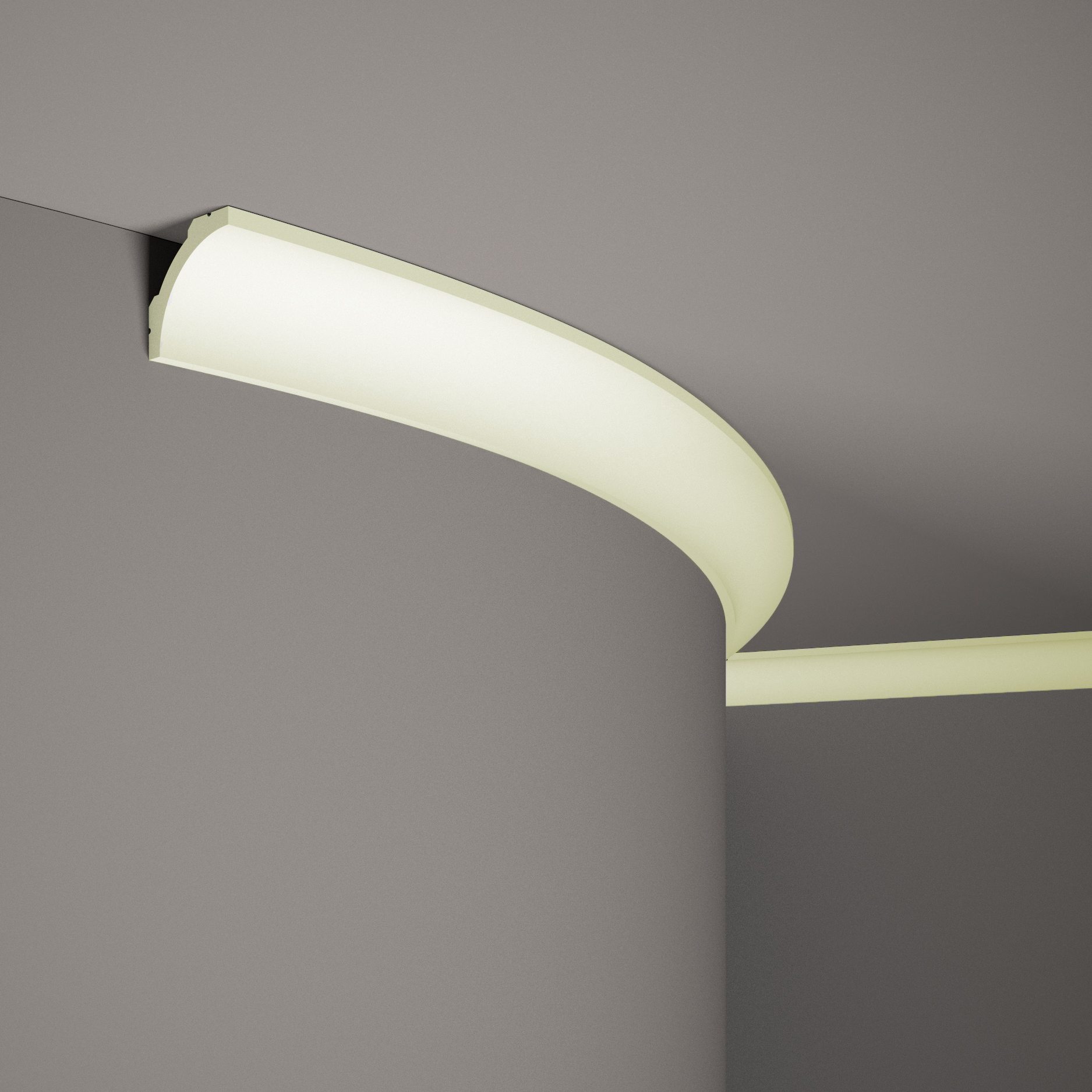 Mardom flexible Deckenleiste MDB210F Profoam 48 x 51 x 2000 mm Weiß Stuckleiste biegsam