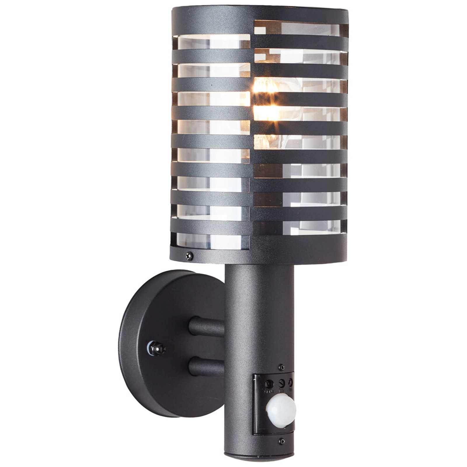 Wandleuchte 32.7 x 16.2 x 12.7 cm Schwarz Metall Wandlampe Modern Harmonisch