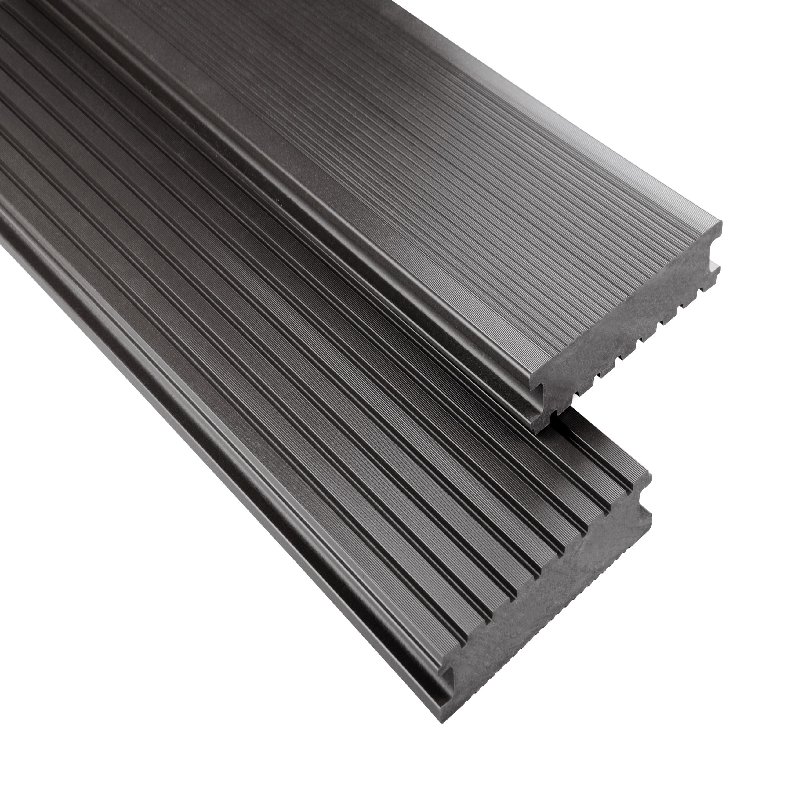 WPC Terrassendiele 14.5 x 2.6 cm Bodendiele Vollprofil Standard Graubraun Kovalex