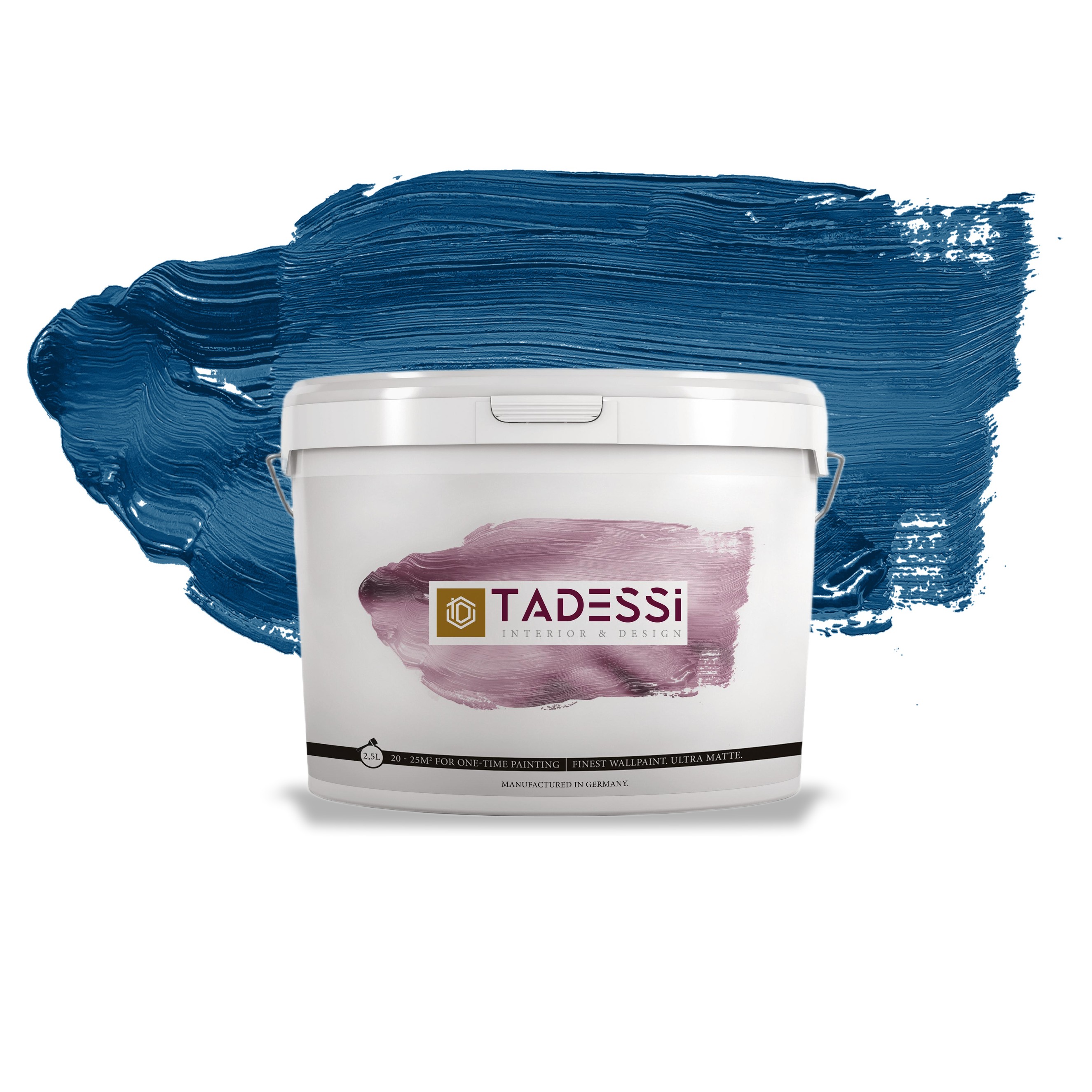 TADESSI Color Vista - Wandfarbe Blau - Tiefseeblau - Matte Innenfarbe - Hochwertige Dispersionsfarbe