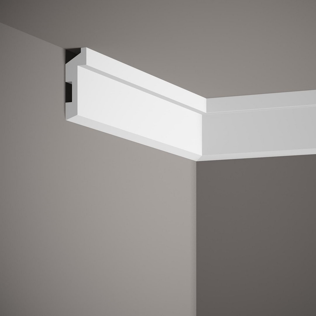 PROVISTON | Sockelleiste "NE024P" | 27 x 80 x 2000 mm | Satin Weiß | Fußleiste | Mit Kabelkanal