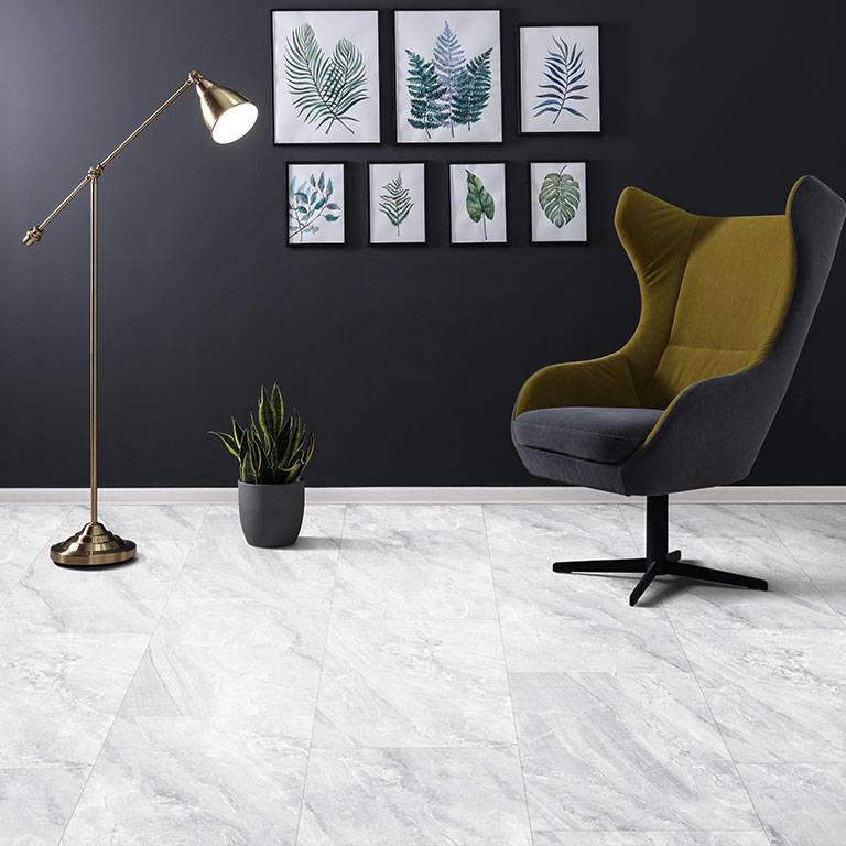 Check One Vinylboden 2152 Heisiek 830 x 470 x 5 mm Klick Vinyl Steinoptik Marmor Weiß