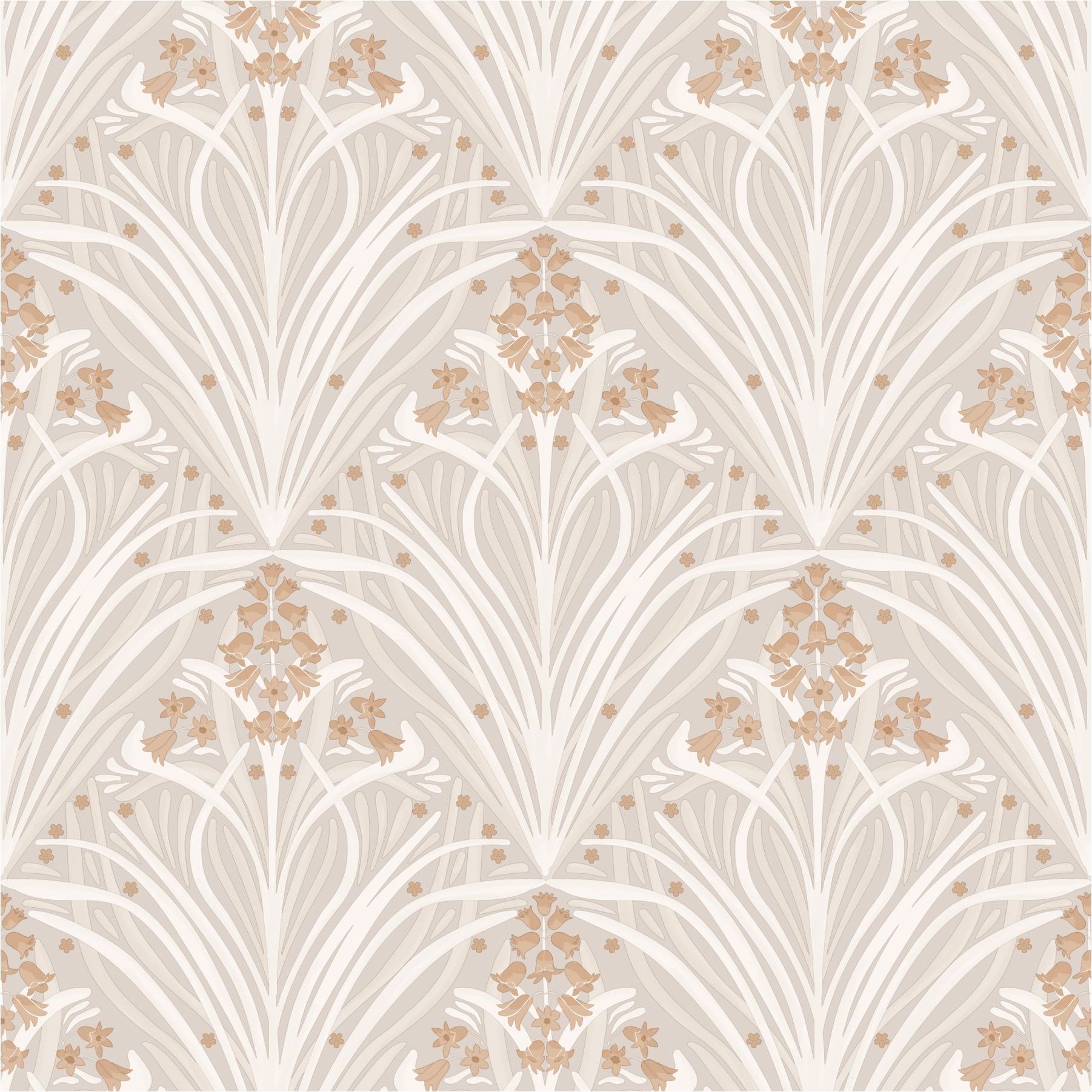 Vliestapete M66107 Elegance Beige Art Deco Blumen Vlies 0.53 x 10.05 m Ugépa