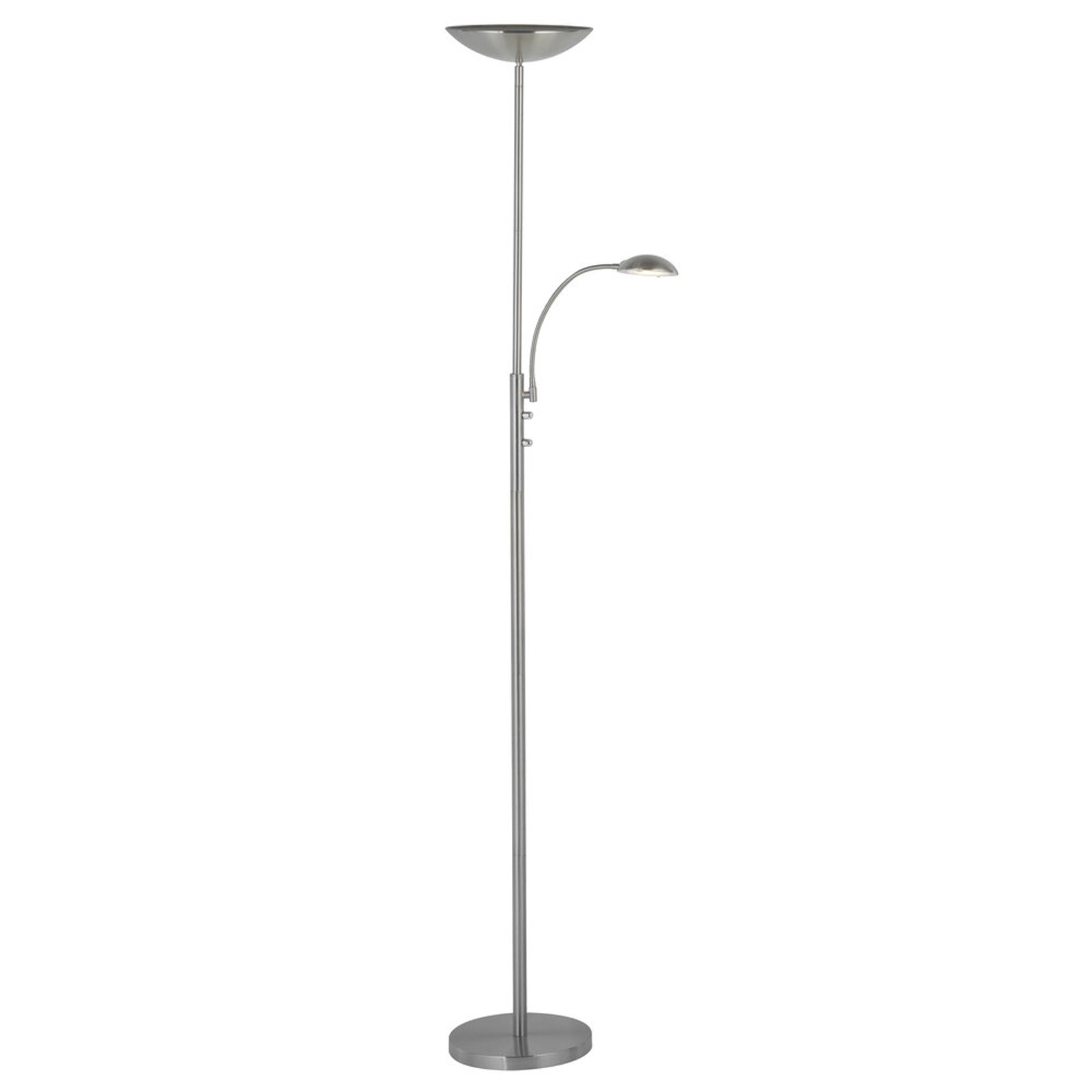 LED Stehleuchte 180 x 38 x 25.5 cm Metallic Metall Stehlampe Rund Lichtfarbe: Warmweiß dimmbar