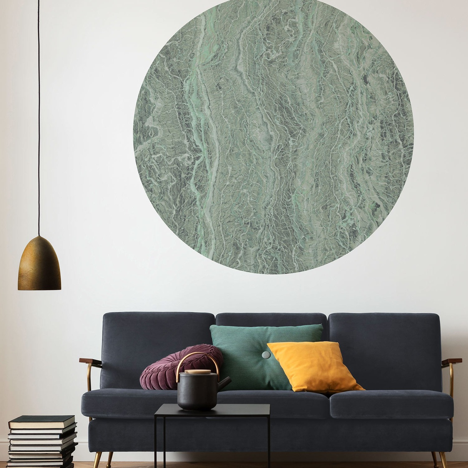Komar Fototapete Disney Dot Green Marble 125 x 125 cm Vlies Selbstklebend Green Marble Fasern Marmor