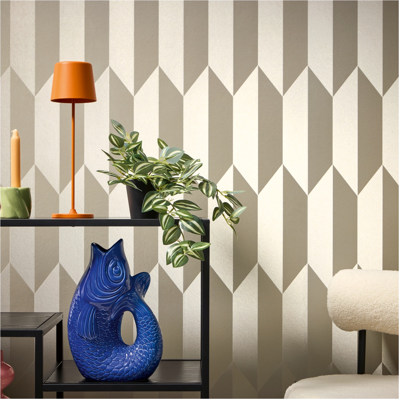 Vliestapete 790865 Champagner 3D geometrisch CosmoLiving by Cosmopolitan A.S. Creation