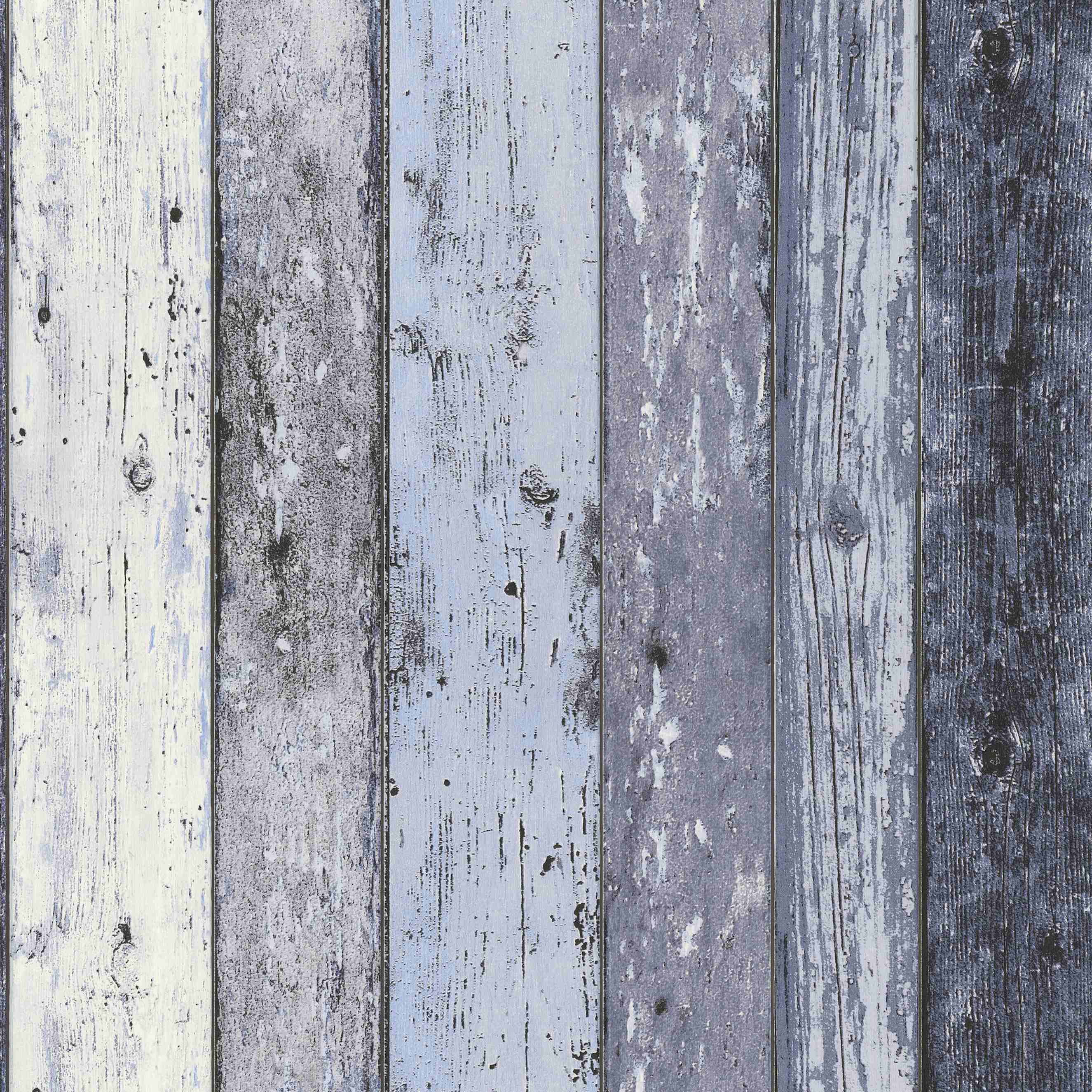 A.S. Creation | Elements | 855060 | Vliestapete | Holzoptik | 0.53 x 10.05 m | Blau