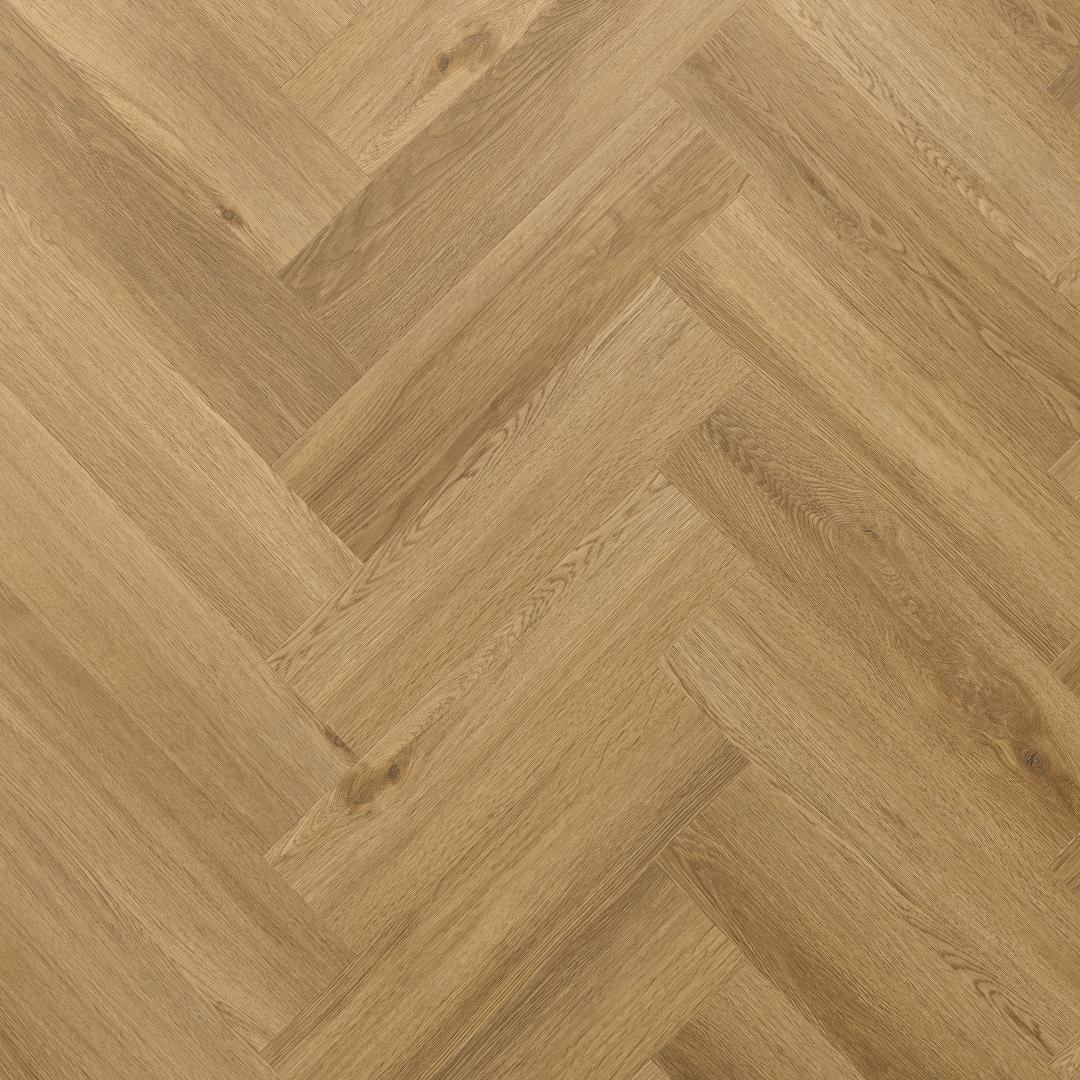 Vinylboden AMARON Herringbone Burbon Eiche 592 x 148 x 5 mm Klickvinyl Braun NKL42