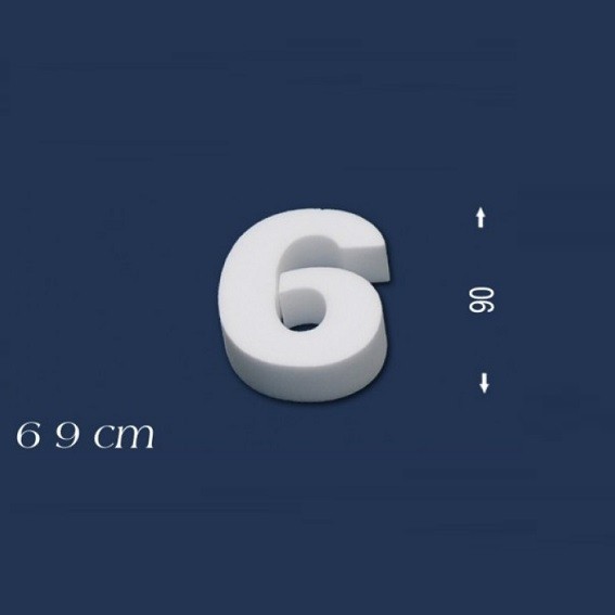Deko Zahl 6 90 mm Styropor Zahlen Zahlendeko Weiß Wiesemann