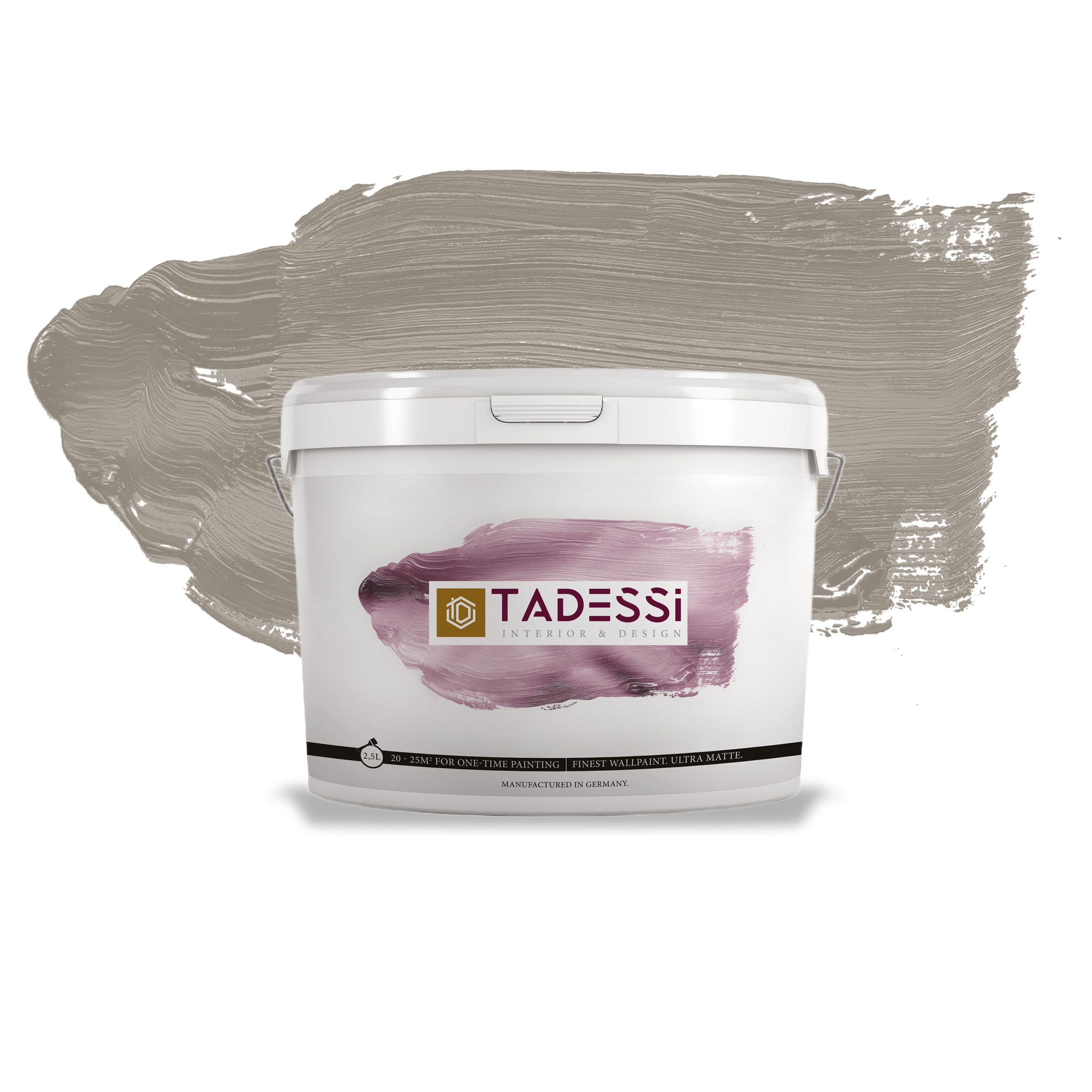 TADESSI Color Vista - Wandfarbe Taupe - Strandgrau Mocha - Matte Innenfarbe - Hochwertige Dispersion