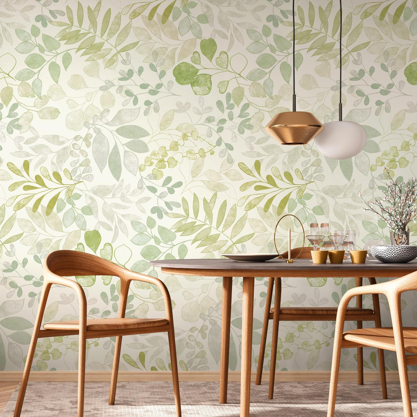 Vliestapete 396932 Creme Grün Blumen Floral Aquarell Dreams A.S. Creation