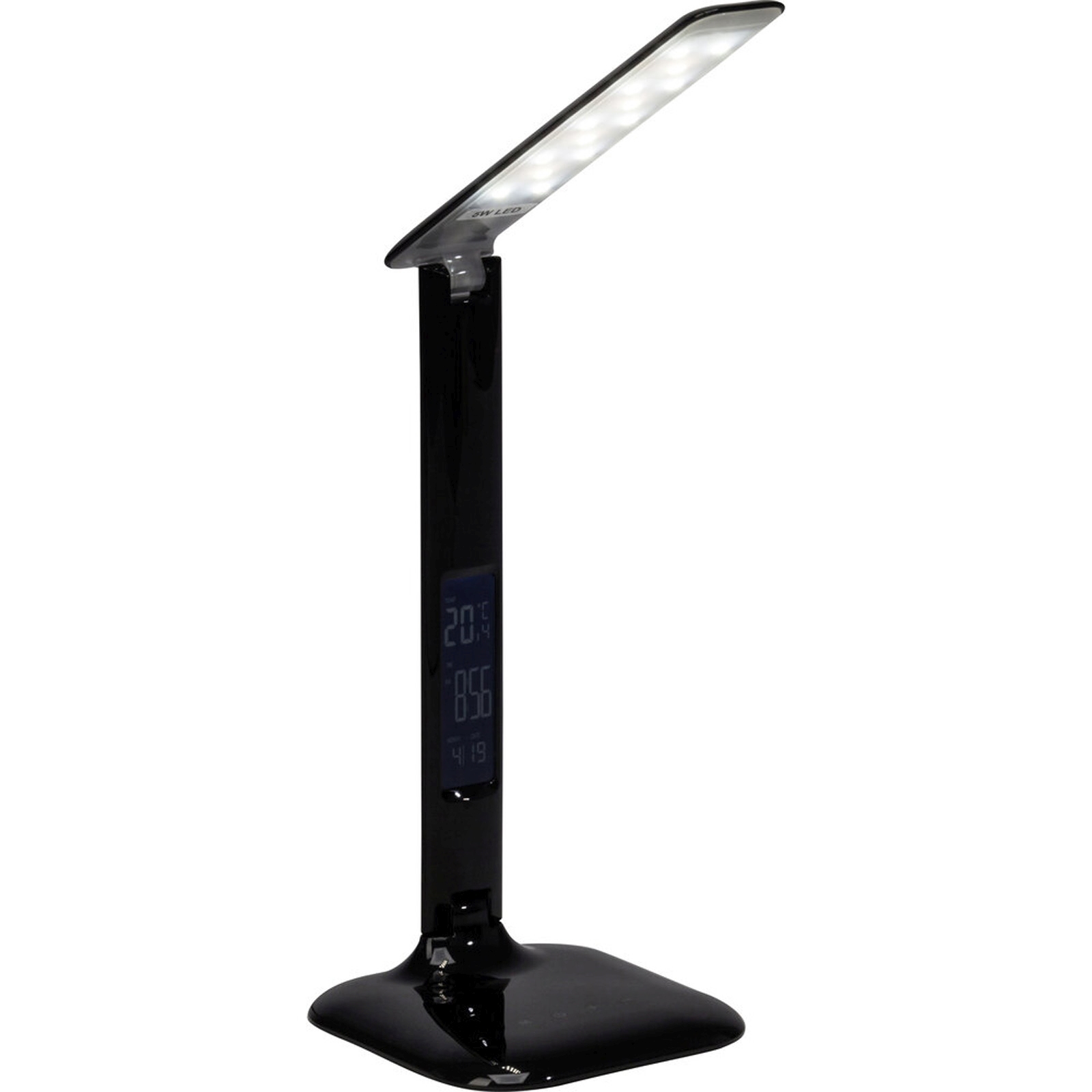 LED Tischleuchte 55 x 15 x 15 cm Schwarz Kunststoff Tischlampe Eckig Lichtfarbe: Variabel dimmbar
