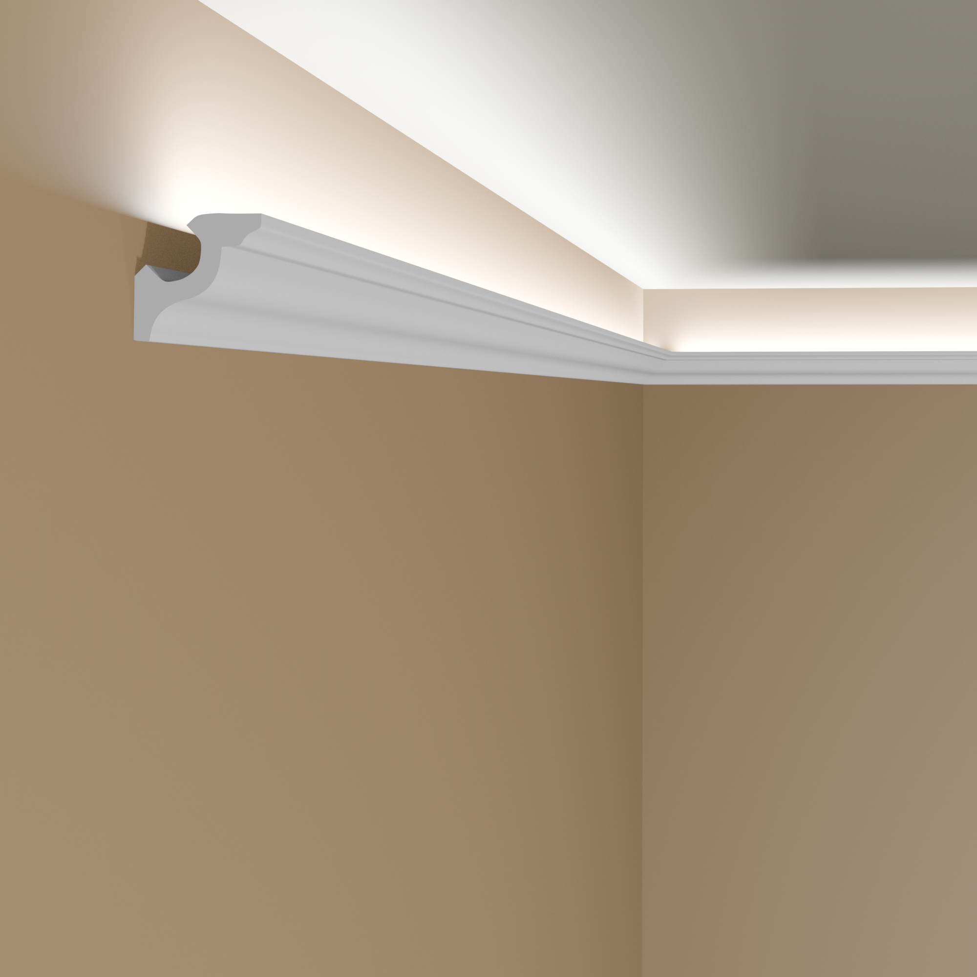 Mardom Deckenleiste MD210 Polyforce 50 x 50 x 2000 mm Weiß Stuckleiste Lichtleiste Indirektes Licht