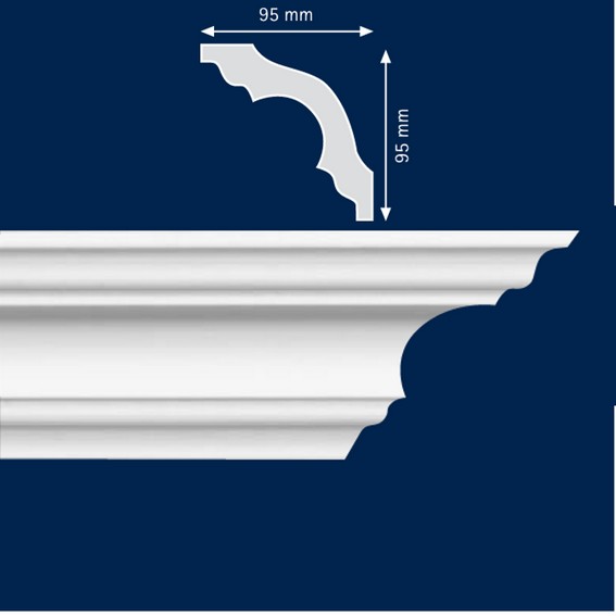 Außenwinkel zur Stuckleiste "Richland" (Stuckleisten aus Hart-Styropor)