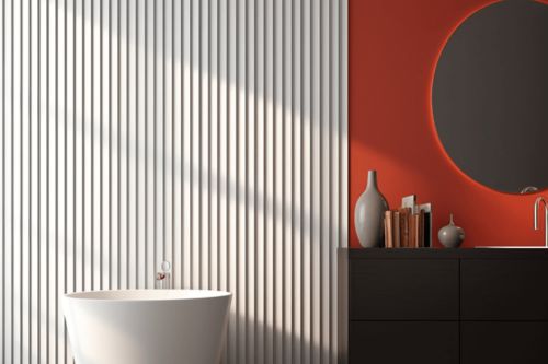 3D Wandpaneele im Badezimmer